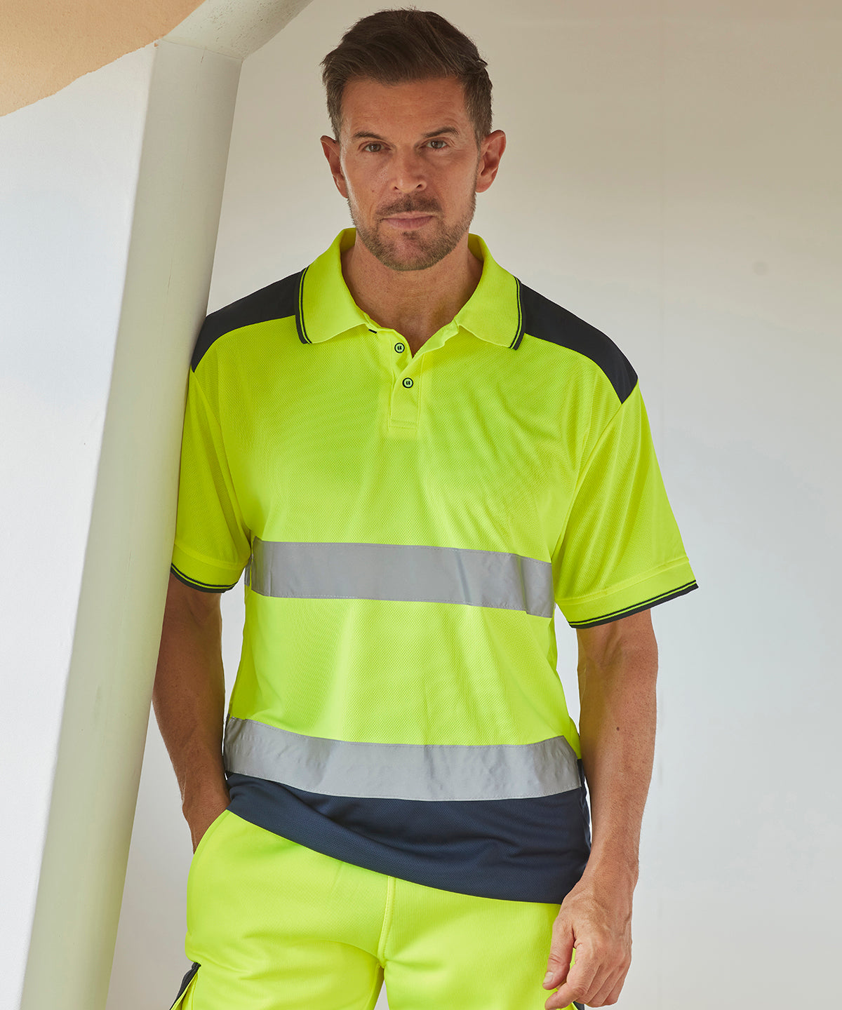 Hi-vis two-tone polo shirt (HVJ220)