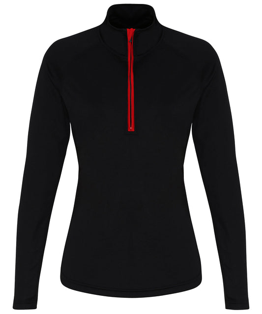 Women's TriDri® long sleeve performance ¼ zip