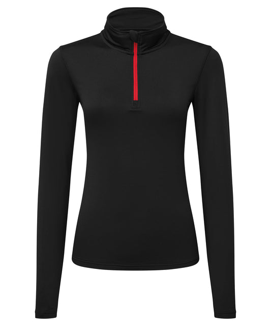 Womens TriDri® recycled long sleeve brushed back ¼ zip top