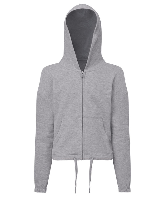 Kids TriDri® recycled cropped oversize full-zip hoodie